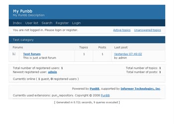 Webuzo for PunBB 1.4.2 full Webuzo for PunBB full screenshot