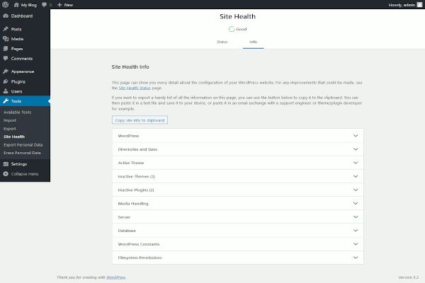 screenshot-WordPress 5.3