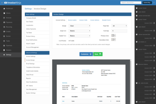 screenshot-Invoice Ninja 4