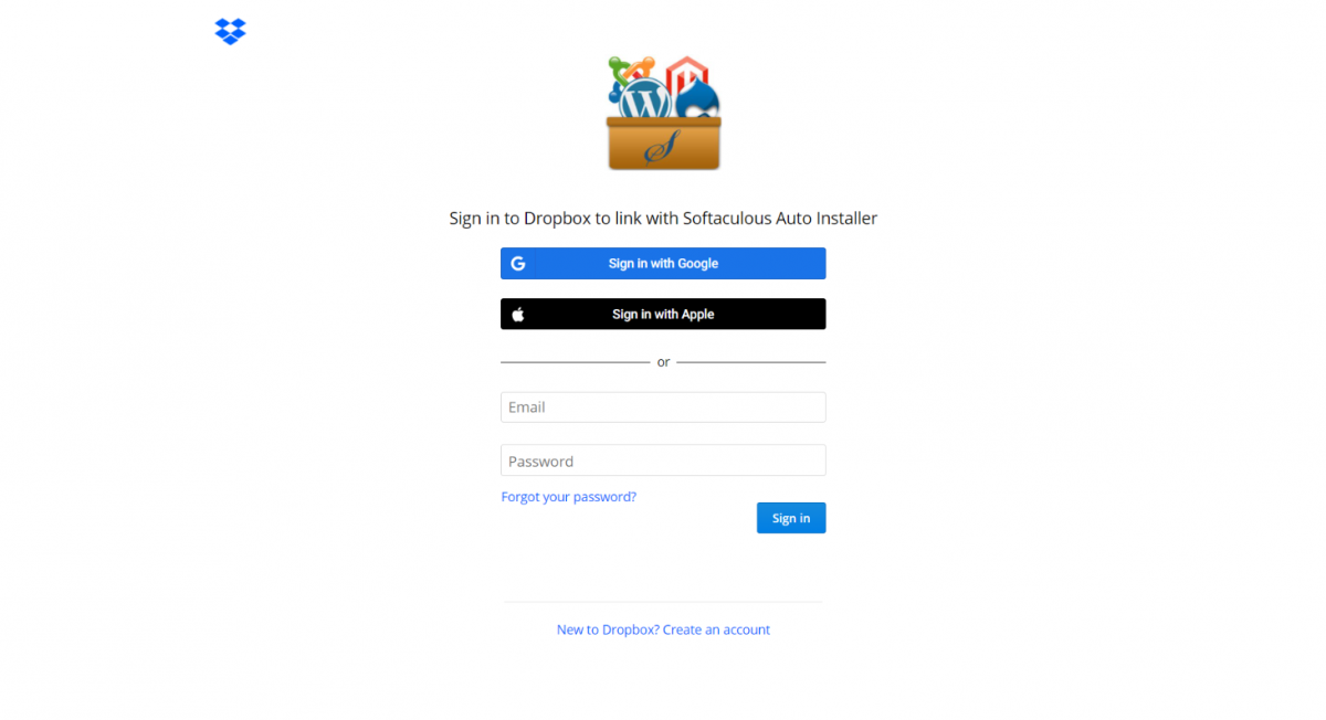 Add Backup Location Dropbox