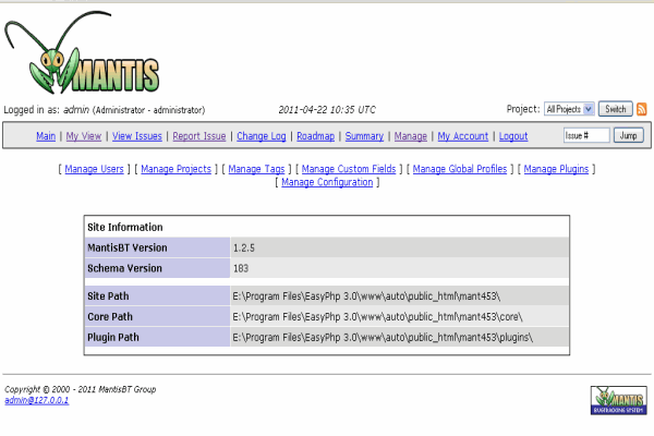 screenshot-Mantis Bug Tracker