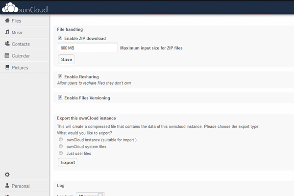 screenshot-ownCloud