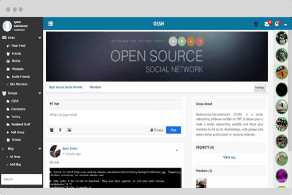screenshot-Open Source Social Network