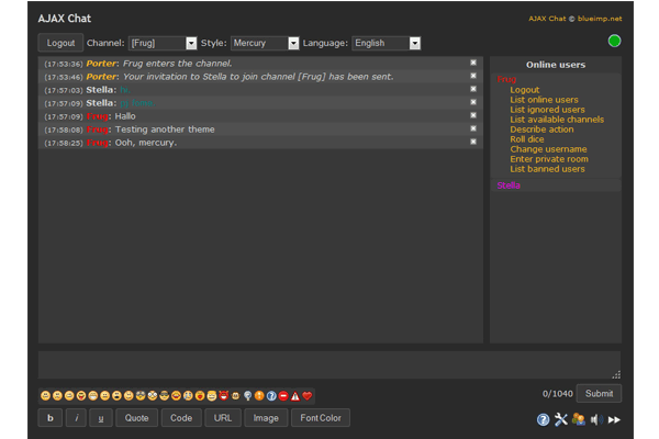 screenshot-AJAX Chat
