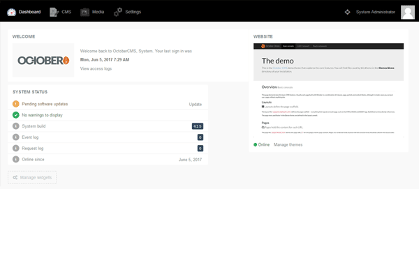 screenshot-OctoberCMS
