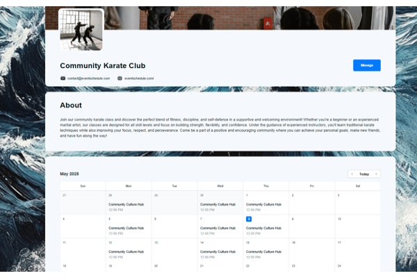 screenshot-Event Schedule