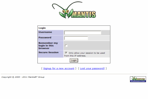 screenshot-Mantis Bug Tracker